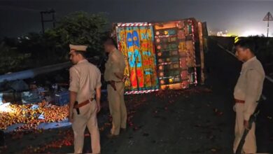 Tomato Truck Flips On UP Highway, Overnight Police Watch To Prevent Theft