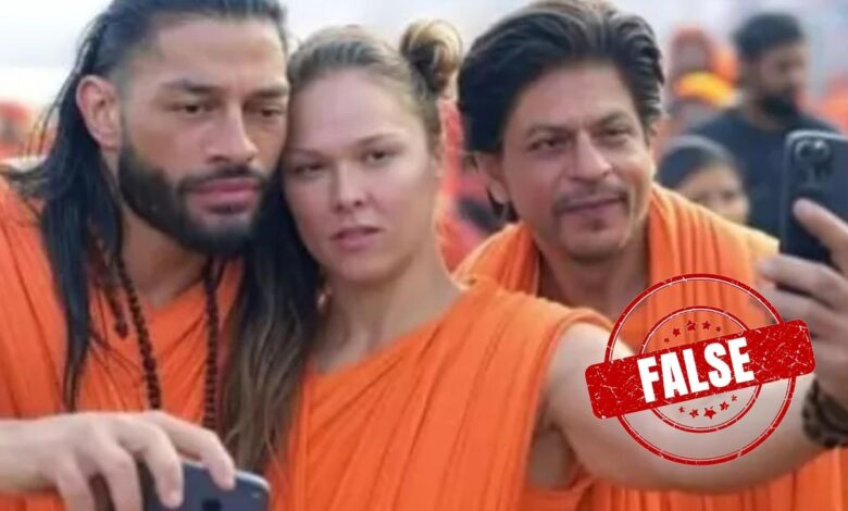 AI Photos Viral As Shah Rukh Khan With WWE Wrestlers At Maha Kumbh