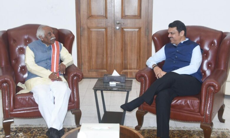 Haryana Governor Bandaru Dattatreya calls on Maharashtra CM Devendra Fadnavis