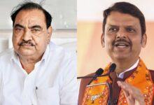 NCP (SP) leader Eknath Khadse meets Maharashtra CM Devendra Fadnavis