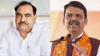 NCP (SP) leader Eknath Khadse meets Maharashtra CM Devendra Fadnavis